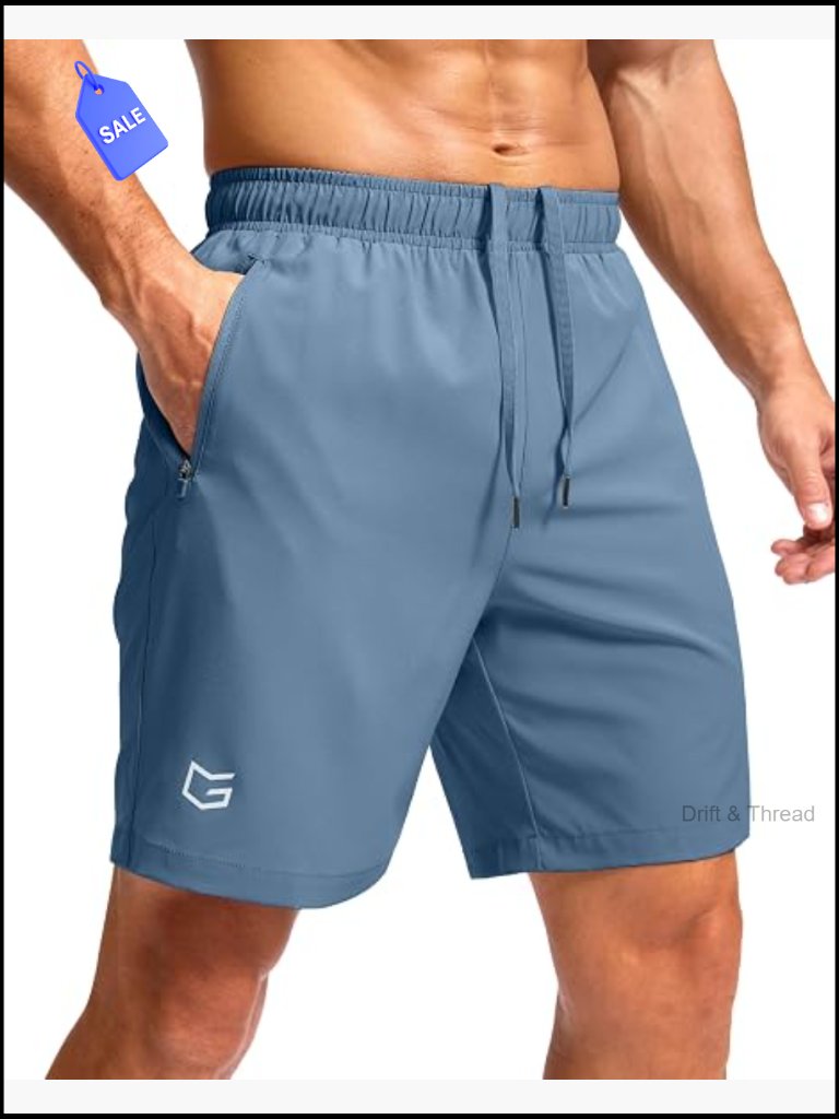 Men's Athletic Running Shorts With Zipper Pockets Quick Dry 7" Inseam Workout